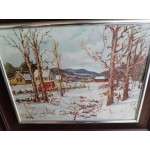 Средна картина масло на фазер Испания, хубава рамка - 3686